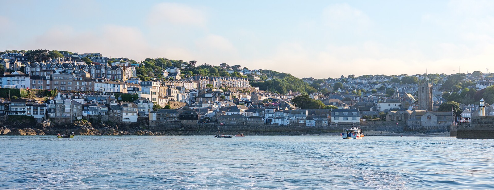 St Ives, Cornwall, seen across the bay in summer